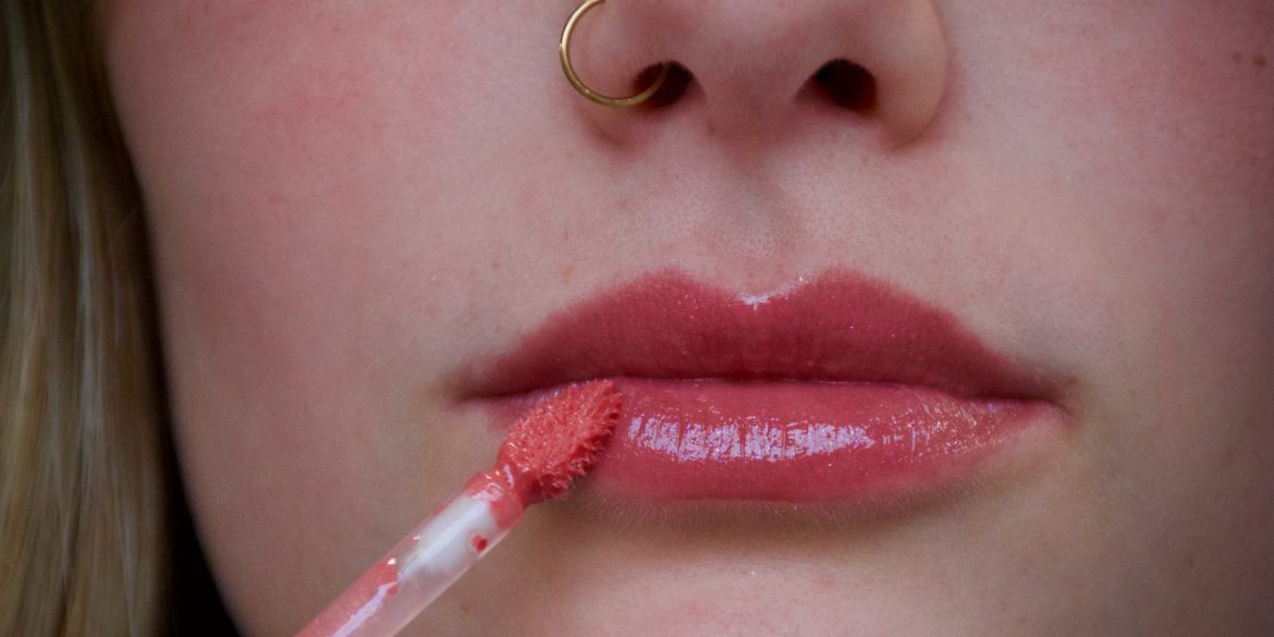 Lippen met lipgloss