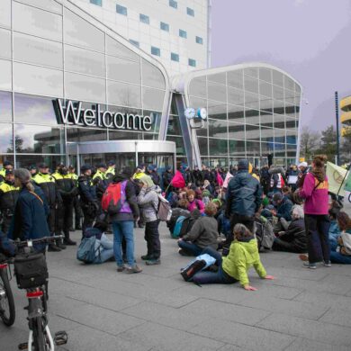 Op Eindhoven Airport was er hinder door een protest van Extinction Rebellion