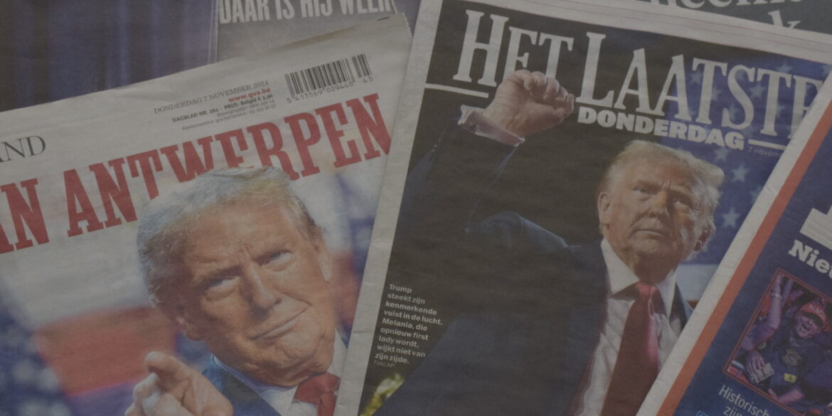 Foto trump op voorpagina's van kranten