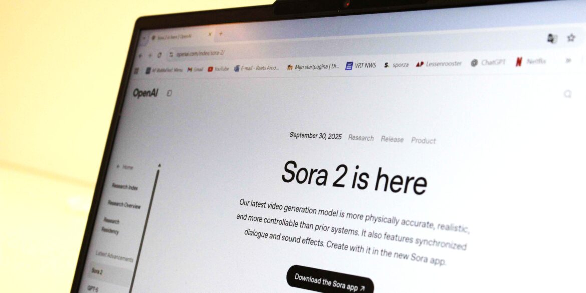 artikel Sora 2 computerscherm