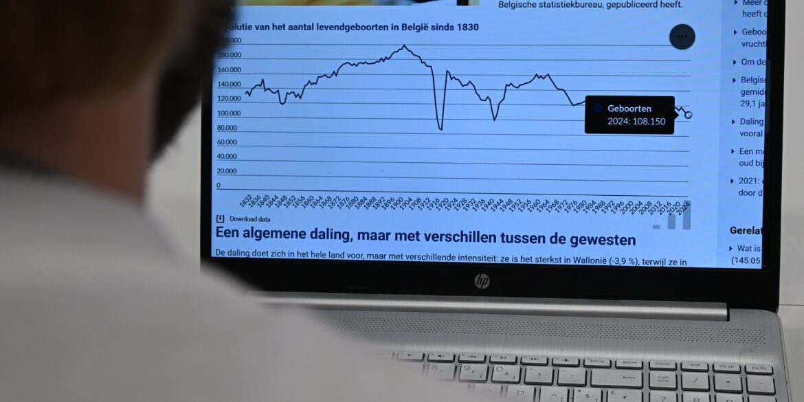 Man kijkt naar geboortegrafiek