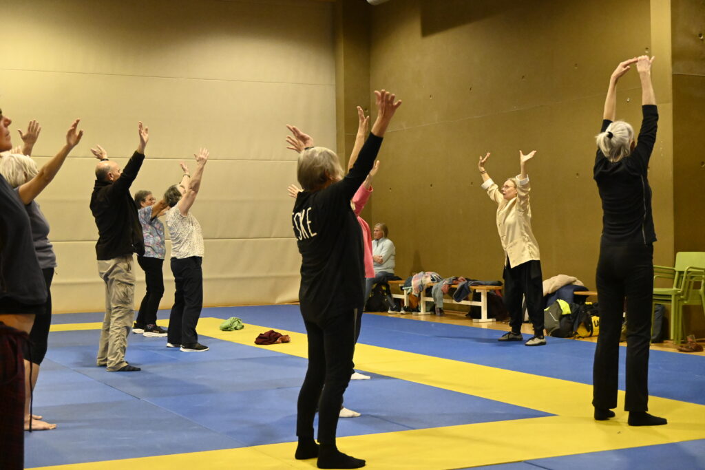 55-plussers beoefenen Qigong