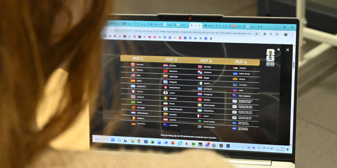 Foto van de potten voor de WK-loting