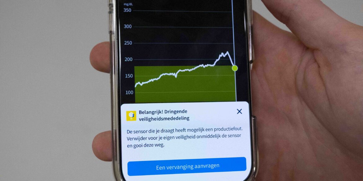 Glucosemeter app met veiligheidsmelding