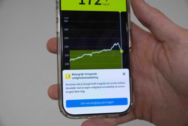 Glucosemeter app met veiligheidsmelding