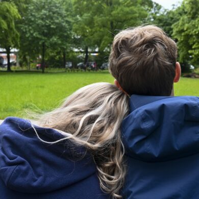 Koppel in het park